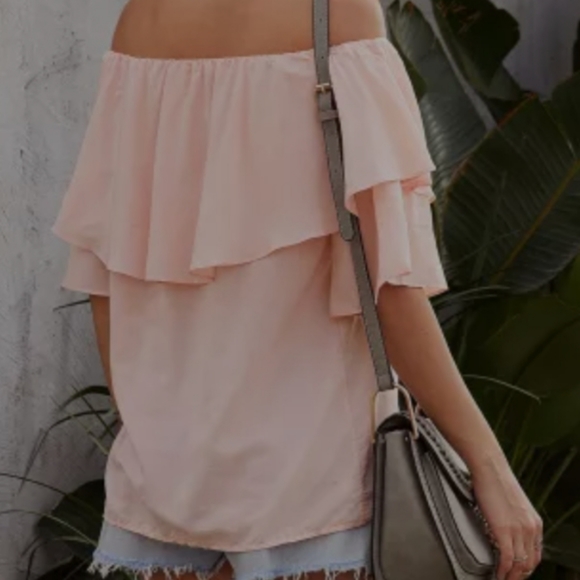 Soft Pink Off Shoulder Top - Picture 8 of 8